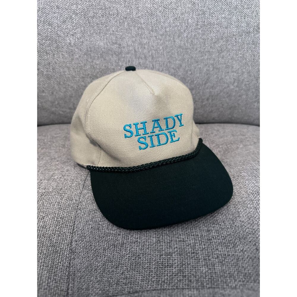 Shady Side Embroidered Two-Tone Rope Hat Baseball Cap Cream Black Snapback